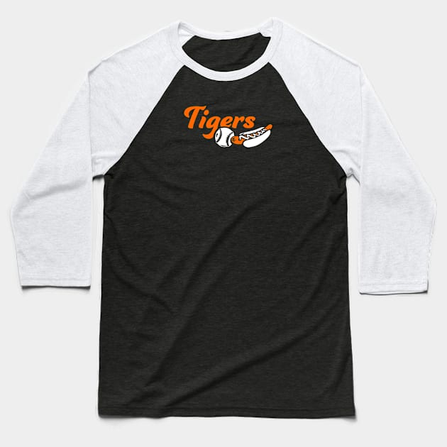 Tigers Ball and Dog Baseball T-Shirt by Throwzack